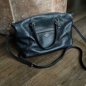 Black leather coach Crossbody purse